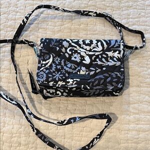 Vera Bradley Black and Blue Patterned Crossbody Bag
